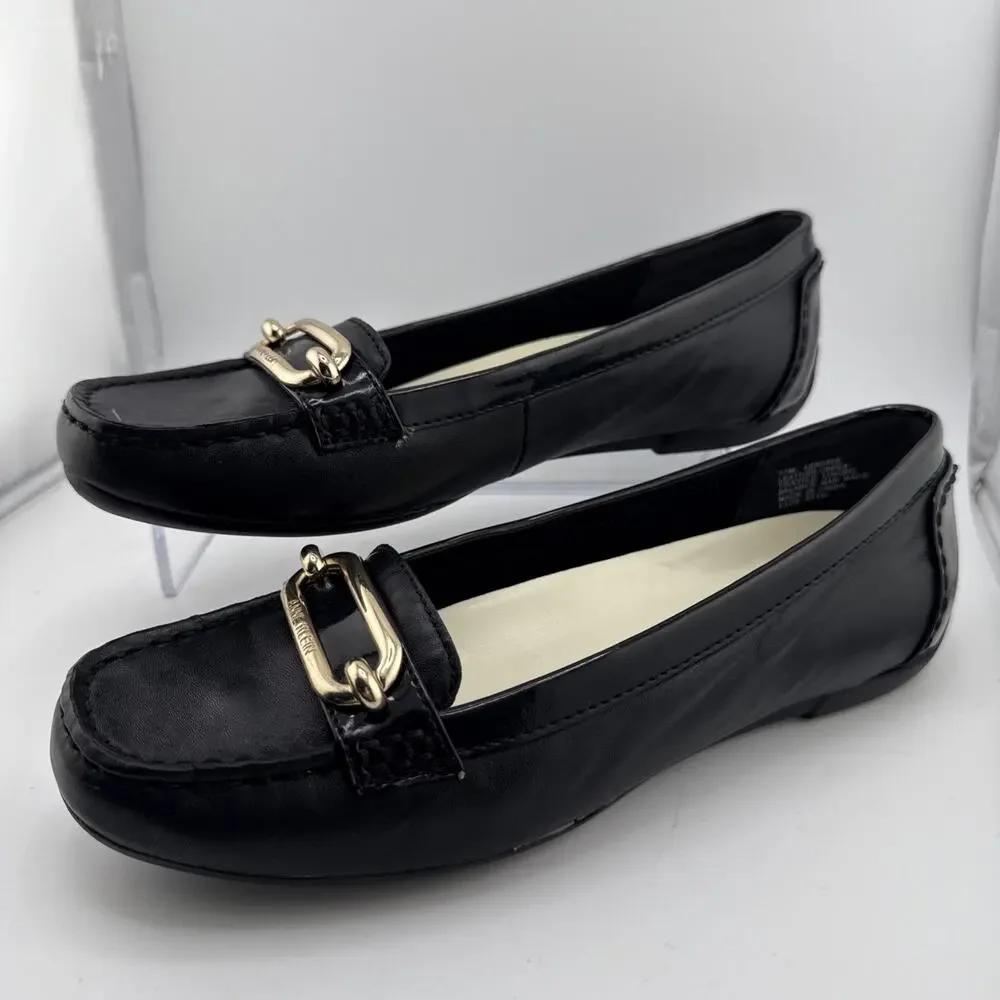 Anne Klein Women's Noris Black Leather Loafer‎ Flat Size 7.5 M NWB - Picture 2 of 11